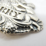 Victorian Sterling Silver Cherub Pattern Sherry Decanter Label Antique 1845 London