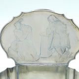 Dutch 18th Century 800 Grade Silver Carved Mother of Pearl Trinket Box Antique