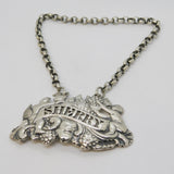 Victorian Sterling Silver Cherub Pattern Sherry Decanter Label Antique 1845 London