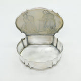 Dutch 18th Century 800 Grade Silver Carved Mother of Pearl Trinket Box Antique
