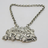 Victorian Sterling Silver Cherub Pattern Sherry Decanter Label Antique 1845 London