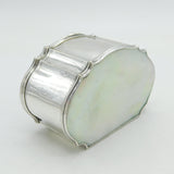 Dutch 18th Century 800 Grade Silver Carved Mother of Pearl Trinket Box Antique