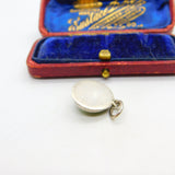Floral Enamel on Sterling Silver Pendant Antique Victorian c1890