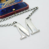 Early Victorian Sterling Silver 'M' Madeira Decanter Label Antique 1847 London