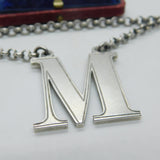 Early Victorian Sterling Silver 'M' Madeira Decanter Label Antique 1847 London