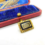 Braided Hair Enamel 15ct Yellow Gold Mourning Brooch Pin Antique Georgian c1820