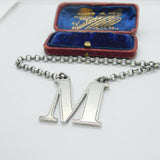 Early Victorian Sterling Silver 'M' Madeira Decanter Label Antique 1847 London