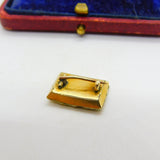 Braided Hair Enamel 15ct Yellow Gold Mourning Brooch Pin Antique Georgian c1820