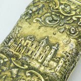 Nathaniel Mills Victorian Sterling Silver Gilt Castle Top Cigar Case Antique 1845 Birmingham