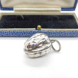 Early Georgian Sterling Silver Nutmeg Form Vinaigrette Fob Antique c1780