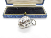 Early Georgian Sterling Silver Nutmeg Form Vinaigrette Fob Antique c1780