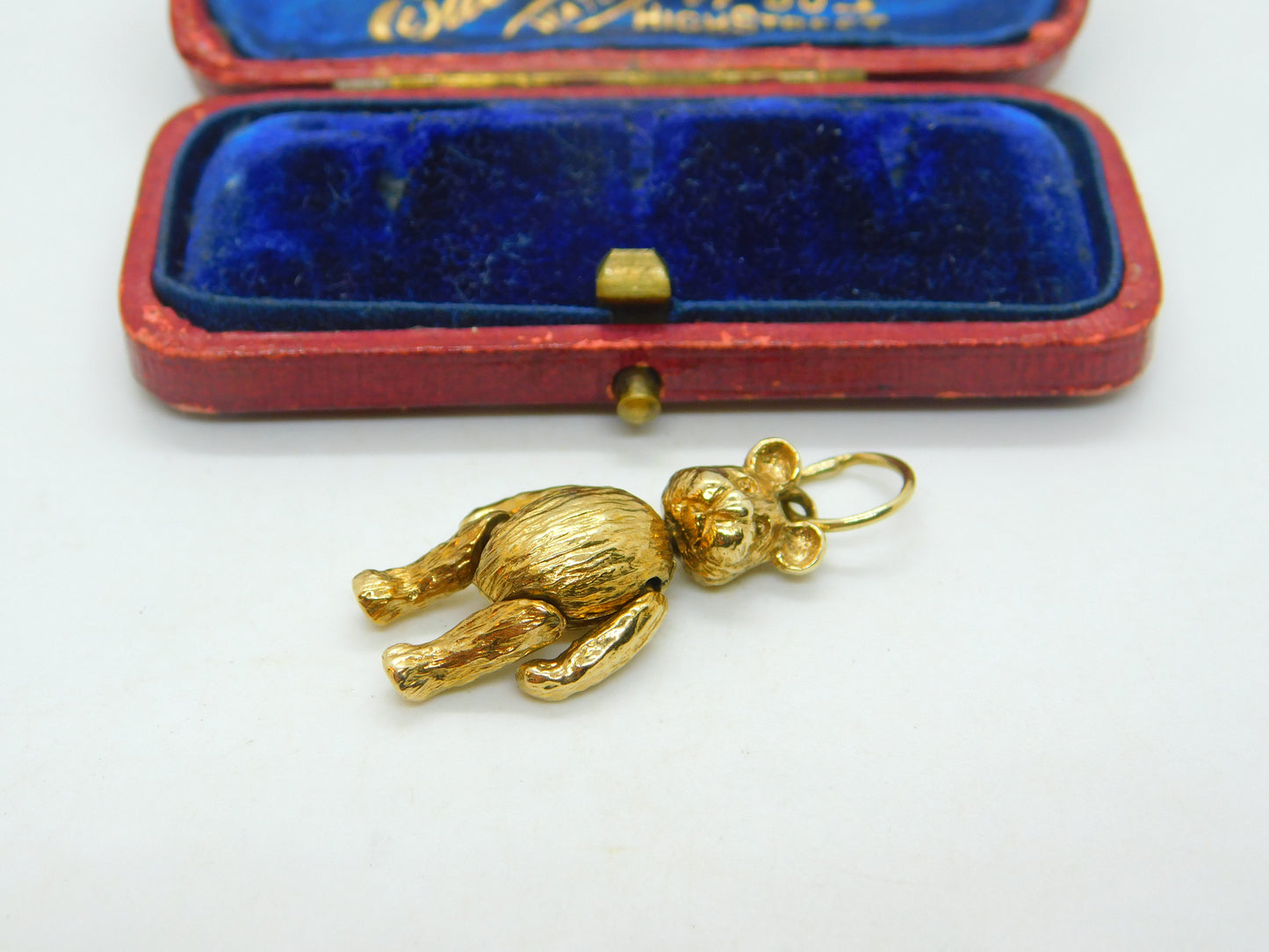 9ct Yellow Gold Articulated Moving Teddy Bear Pendant Vintage 2003 Sheffield