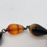 Victorian Scottish Banded & Red Agate Sterling Silver Heart Bracelet Antique c1860