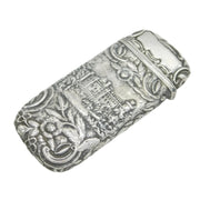 Nathaniel Mills Victorian Sterling Silver Castle Top Cigar Case 1839 Antique