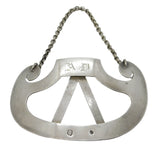 19th Century French .950 Silver Large Bottle Ticket Holder Decanter Label c1880