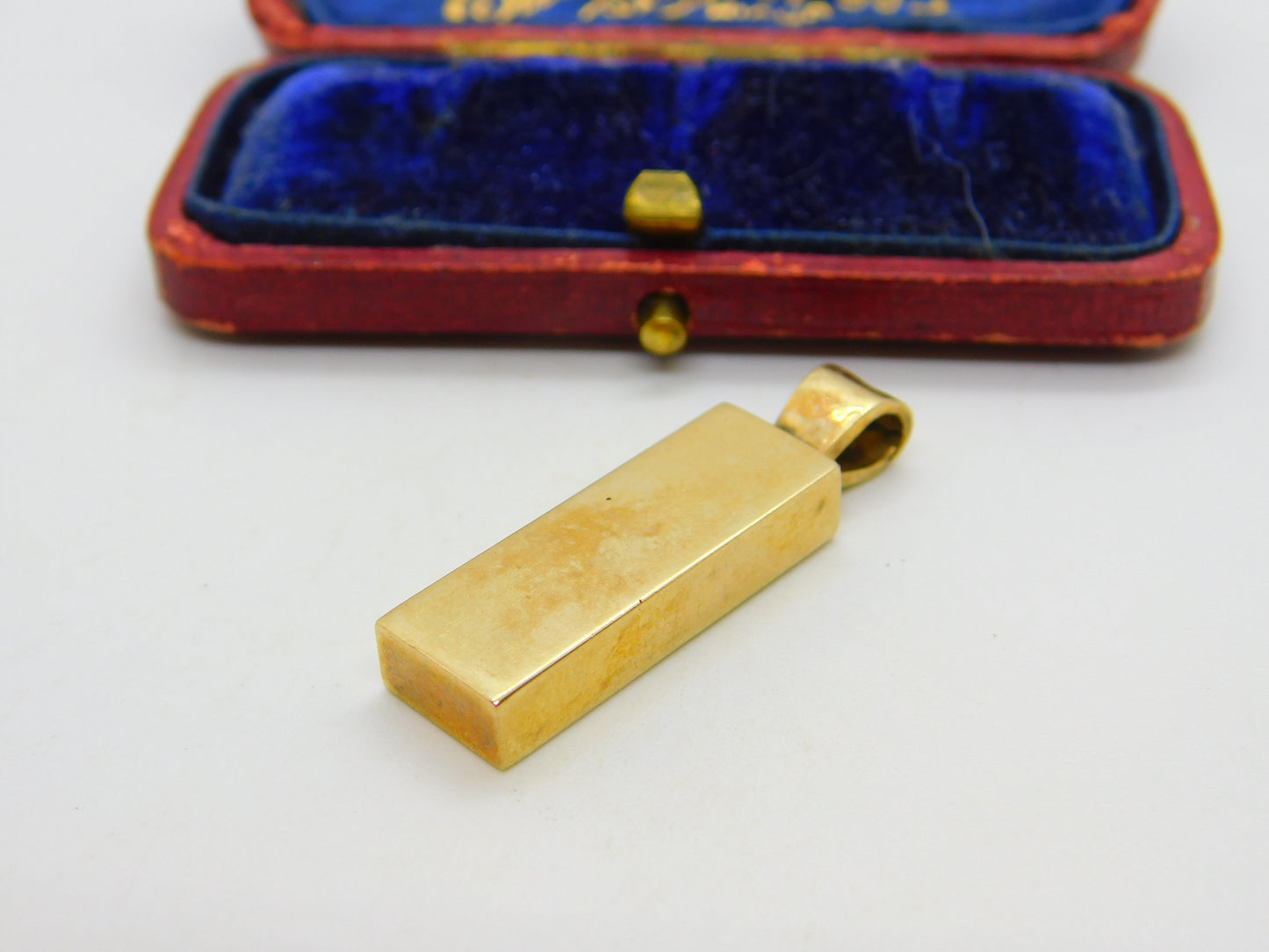 Heavy 1977 9ct Yellow Gold Bullion Bar Ingot Pendant Charm Vintage London