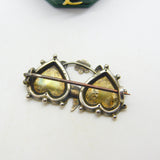 Edwardian Sterling Silver & Gold Fronted 'Kind Regards' Brooch Antique 1904 Birmingham
