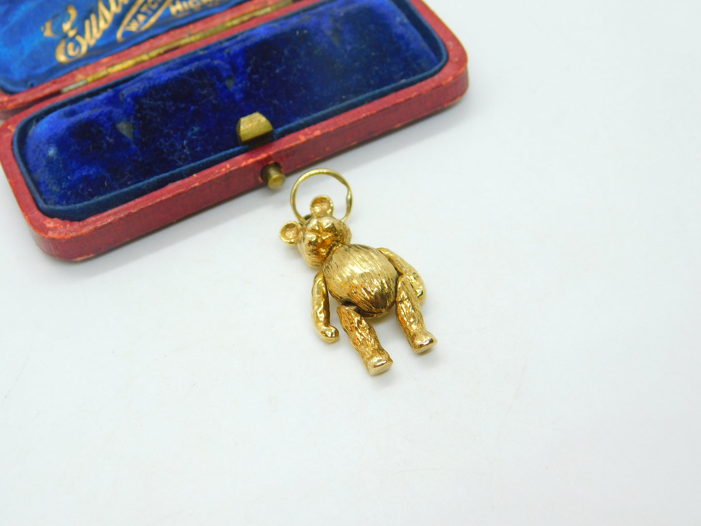 9ct Yellow Gold Articulated Moving Teddy Bear Pendant Vintage 2003 Sheffield