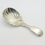 Victorian Sterling Silver Shell Pattern Tea Caddy Spoon Antique 1871 London