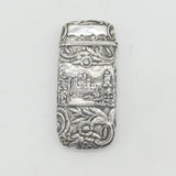 Nathaniel Mills Victorian Sterling Silver Castle Top Cigar Case 1839 Antique