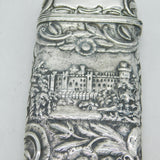 Nathaniel Mills Victorian Sterling Silver Castle Top Cigar Case 1839 Antique