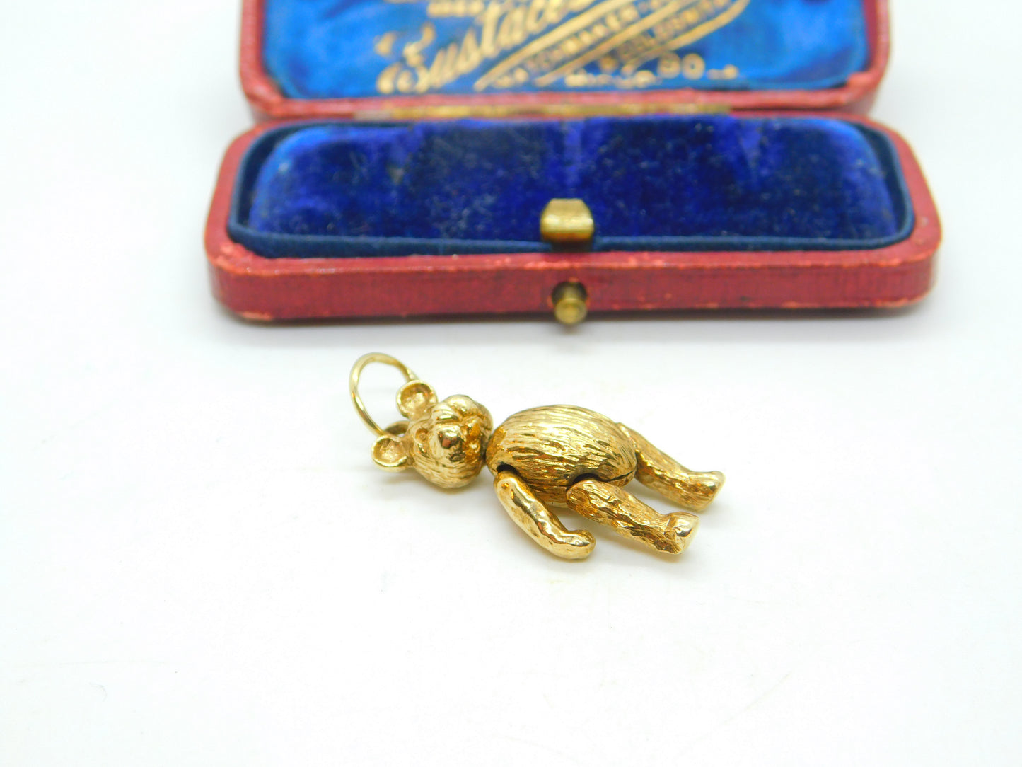 9ct Yellow Gold Articulated Moving Teddy Bear Pendant Vintage 2003 Sheffield