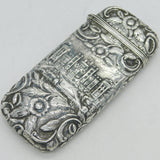 Nathaniel Mills Victorian Sterling Silver Castle Top Cigar Case 1839 Antique