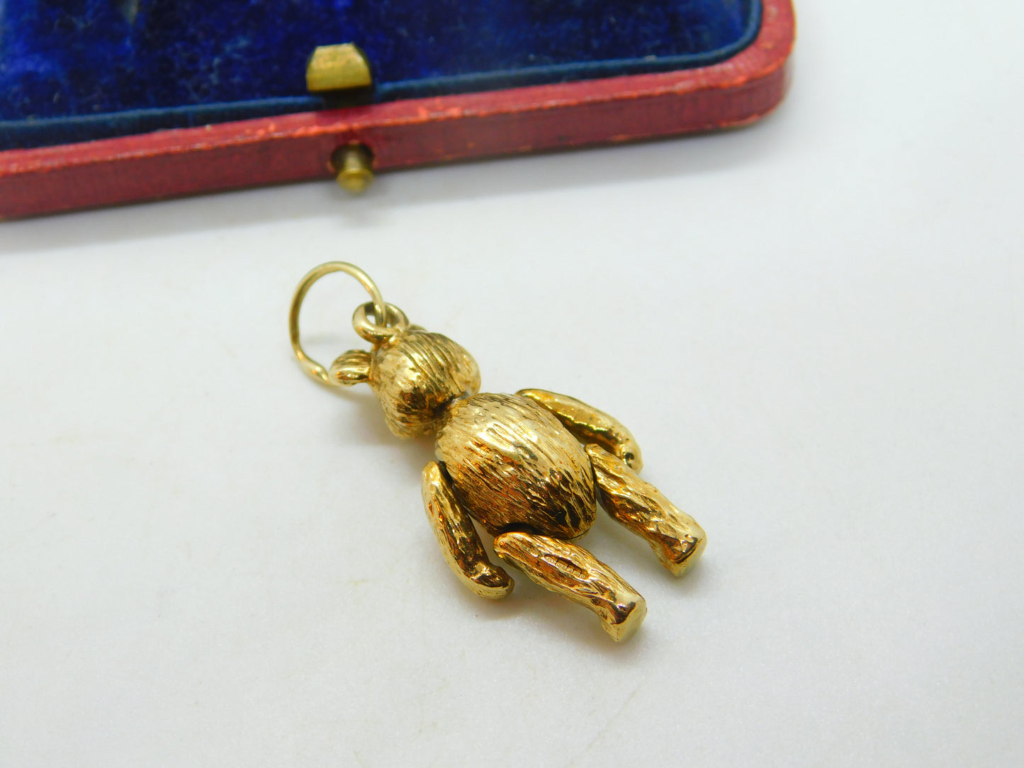 9ct Yellow Gold Articulated Moving Teddy Bear Pendant Vintage 2003 Sheffield