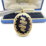 Victorian 9ct Gold Back & Front Black Enamel 'In Memory Of' Mourning Locket