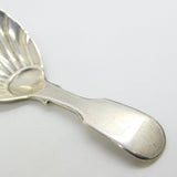 Victorian Sterling Silver Shell Pattern Tea Caddy Spoon Antique 1871 London