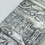 Nathaniel Mills Victorian Sterling Silver Castle Top Cigar Case 1839 Antique