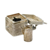 20th Century Chinese .900 Silver Teapot in Basket Charm Pendant Antique c1910