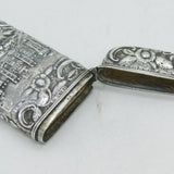 Nathaniel Mills Victorian Sterling Silver Castle Top Cigar Case 1839 Antique