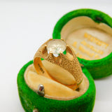 9ct Yellow Gold Textured Claw Set Spinel Dress Ring Vintage 1972 London