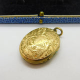 Victorian 9ct Gold Back & Front Black Enamel 'In Memory Of' Mourning Locket