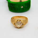 9ct Yellow Gold Textured Claw Set Spinel Dress Ring Vintage 1972 London