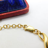 Diamond Set 9ct Yellow Gold Lover's Knot Chain Bracelet Vintage c1980