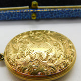 Victorian 9ct Gold Back & Front Black Enamel 'In Memory Of' Mourning Locket