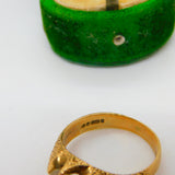 9ct Yellow Gold Textured Claw Set Spinel Dress Ring Vintage 1972 London