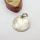 King William III Sterling Silver Shilling Coin Fob or Pendant Antique c1698