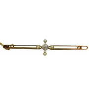 Edwardian 18ct Gold, 0.2ct Diamond & Seed Pearl Floral Brooch Antique c1910
