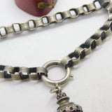 Victorian Sterling Silver Albertina Tassel Fob Bracelet Antique c1860 7" Length
