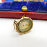 Running Fox Intaglio Seal 9ct Gold Cased Fob Pendant Antique Georgian c182