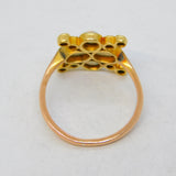 Victorian 18ct Yellow Gold, Opal & Seed Pearl Starburst Ring Antique c1880s
