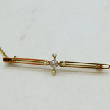 Edwardian 18ct Gold, 0.2ct Diamond & Seed Pearl Floral Brooch Antique c1910