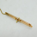 Edwardian 18ct Gold, 0.2ct Diamond & Seed Pearl Floral Brooch Antique c1910
