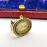 Running Fox Intaglio Seal 9ct Gold Cased Fob Pendant Antique Georgian c182