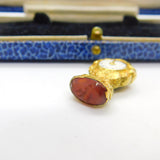 Georgian 18ct Gold & Carved Carnelian Dove Intaglio Clock Form Seal Fob c1800