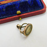 Running Fox Intaglio Seal 9ct Gold Cased Fob Pendant Antique Georgian c182