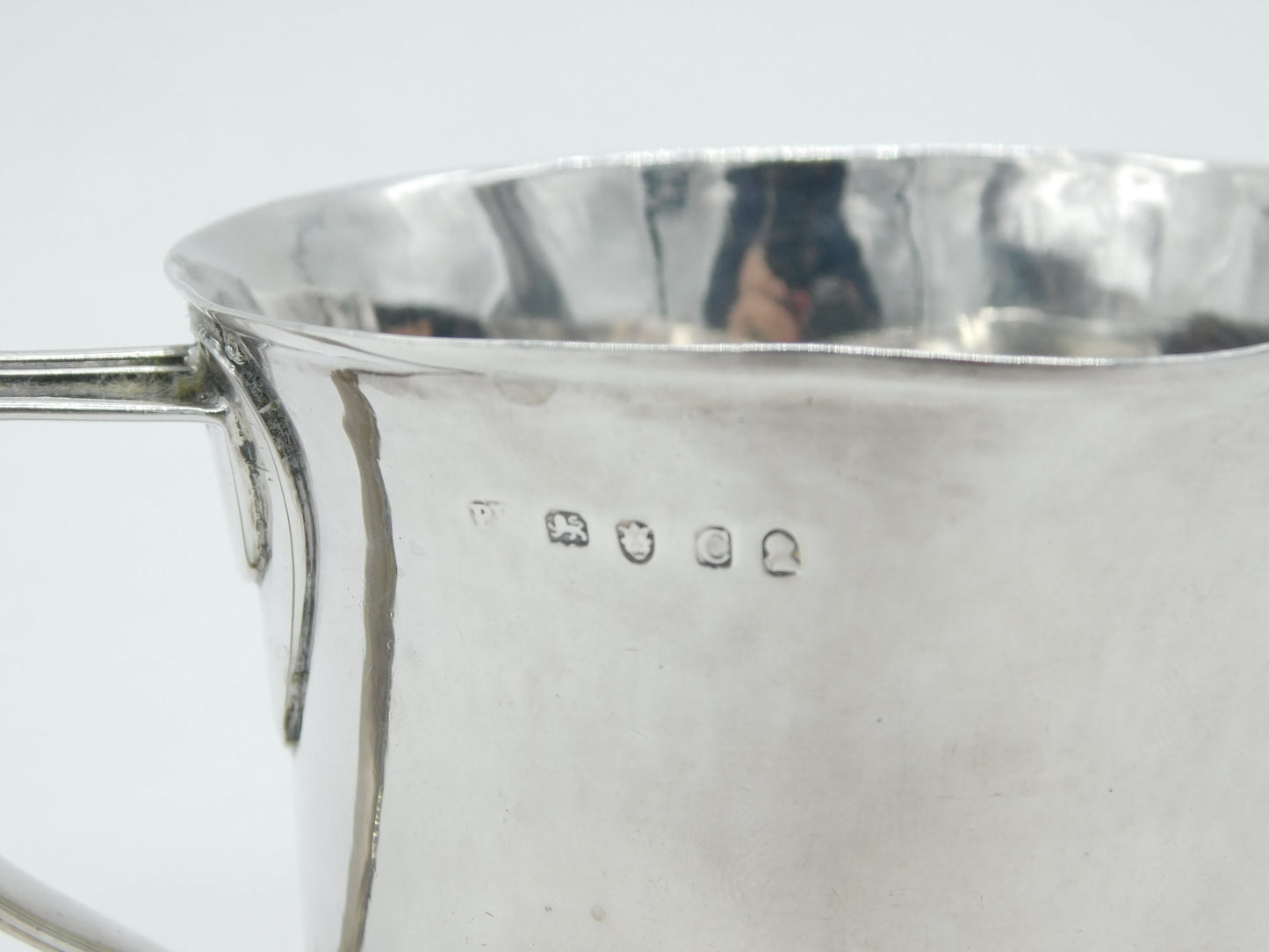 George III Sterling Silver Pub Tankard Mug Heart Handle Antique 1798 London